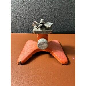 Vintage Square Spray Red Metal Lawn Sprinkler "It Gets the Corners"